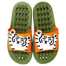 LiLFANT Muziktiger 排水性佳 Aqua Soft 成人浴室拖鞋, 橘色, 1個