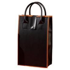 KOVIRA 禮品用葡萄酒提袋 雙瓶 22 x 10 x 36 cm, 深黑色, 1個