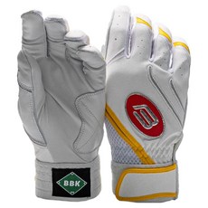 비비케이 BG395 25 Dark Yellow 배팅장갑 양손착용 세트, WHITE, 1세트