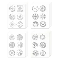 포포팬시 창의대장 DIY 전통문양 색칠 단청 스티커 4종 x 5p 세트, 혼합색상, 1세트