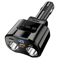 밴수트 180W 12V 24V PD QC지원 차량용 5IN1멀티소켓 시거잭 초고속 충전기, 1개, 2구 1개, 2구