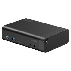 벨킨 connect USB-C 14 in 1 10Gbps 4K 60Hz DisplayLink 100W PD 듀얼 디스플레이 독 INC025qcBK, 블랙, 1개 블랙, 1개