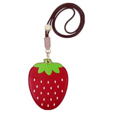 묘먀미 과일 ID 카드목걸이 사원증 케이스 MMM4047, 딸기, 1개
