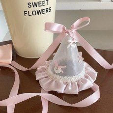 미미파티 생일 파티 고깔 리본 왕관 머리띠, 핑크, 1개
