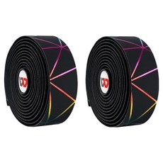 soonZAM 防滑彩色線條騎行車手把帶, 2個, 彩虹黑