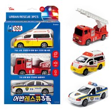 씽크토이 어반 레스큐 미니카 장난감 경찰차 + 소방차 + 구급차 세트, 혼합색상, 1세트
