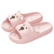데이소이 귀여운 곰돌이 욕실화, 2 핑크, 1개