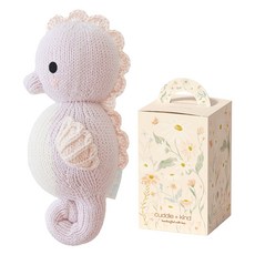 cuddle and kind 手工烏龜安撫玩偶 + 禮盒組, 寶寶海馬(紫丁香), 1套