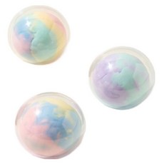 Weltium 舒壓 塗蠟按壓球 軟軟玩具, 粉彩大理石紋混合, 60g, 3個