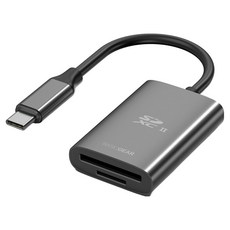 베이직기어 듀얼 UHS-II SD 4.0 멀티 카드리더기, 스페이스 그레이, 1개, SD400
