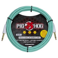 Pig Hog Hex 系列靜音導線 Seafoam Green 3m PHSH10SG, 1個