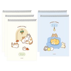 핑크풋 냥냥 무선 종합장 2종 x 2p + 랜덤 종합장 세트, 혼합색상, 랜덤발송(종합장), 1세트
