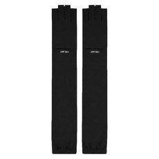 bebehome 日本瞬間涼感冰絲物理性防曬長版露趾袖套 UPF50+, 黑色, 1個