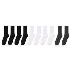 AtoSocks 女款高級素色長筒襪10雙, 黑色4雙+白色4雙+炭灰色2雙, 1套