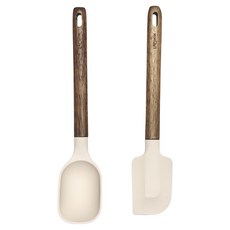 LaCucin Cozywood 2件套廚具, 米色 + 相思木, 1套, 料理鏟 + 炒勺