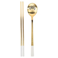LiLFANT 米奇色彩融化餐具組, 金色, 1套, 湯匙 + 筷子