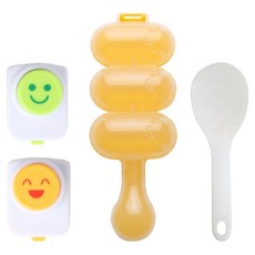 dayzel 微笑2件組 海苔壓模器 + 飯糰製作器套組, 白色, 黃色, 橘色, 1套