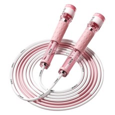 FITORA 可調長度雙軸承競速跳繩, 粉色, 1個