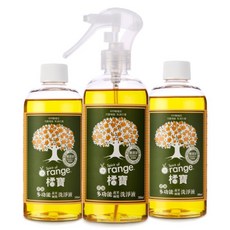 橘寶 濃縮多功能蔬果碗盤洗淨液 3瓶 + 噴頭, 1套, 900ml