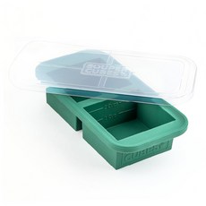 SOUPER CUBES 多功能食品級矽膠保鮮盒 2格 霧松綠, 1個, 1個裝