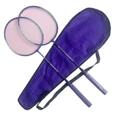 ROI Life 初學者用羽球拍 紫色 67cm 2入 + 球拍袋組, 1套, 單一商品