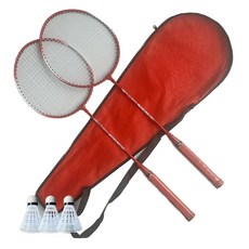 ROI Life 初學者用羽球拍 紅色 67cm 2支 + 球 3顆 + 球拍袋組合, 1套, 單一商品