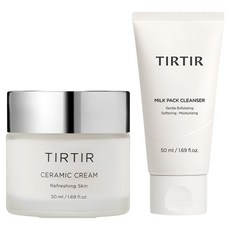 TIRTIR 陶瓷霜 50ml + 牛奶面膜潔面乳 50ml 套組, 1套