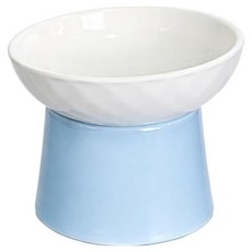 MONAGIO 寵物閃亮斜口陶瓷食碗 1口, 藍色, 1個