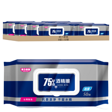 菲力家族 75%酒精擦 50張, 250g, 8個