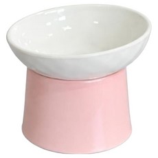 모나지오 반려동물 블링블링 경사형 도자기 식기 1구, 핑크, 1개