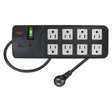 PowerSync 群加 尿素安全防雷擊磁吸延長線 8孔 TPS318TN0027, 黑色, 1個, 2.7m
