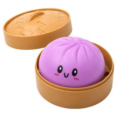 뉴토피아 찐빵 말랑이 스트레스 해소 인형 찜기 표정 퍼플 150g, 1개