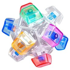 펜몽 클릭커 12키 원형 딸깍이 LED 키캡 키링, 투명, 1개