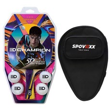 韓國 CHAMPION Supreme 2.5S 橫拍桌球拍 + Sportvics 球拍套組, 1套, ITTF 79-111