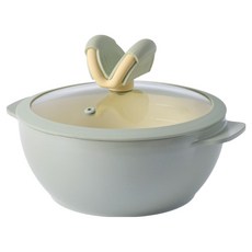 Kitchenwell With IH V-Cook 電磁爐用陶瓷雙耳鍋, 1個, 薄荷綠/雙耳, 20cm