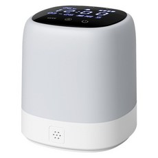 FITORA 三色溫時鐘小夜燈 遙控觸控床頭燈, 白色