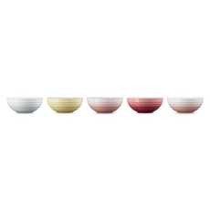 LE CREUSET 沙拉碗5件組 15cm, 雪花白 + 奶油黃 + 貝殼粉 + 薔薇粉 + 淡粉紅, 1套, 沙拉碗5個