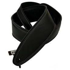 LM Products 奢華皮革經典吉他背帶 Black E-H25, 1個