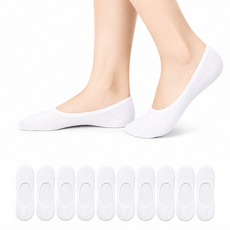 AtoSocks 男士隱形襪 10雙, 白色, 1套