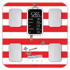 atflee 智慧LED體脂計 Where's Wally? 威利在哪裡聯名款 TX, 紅白條紋, 1個, FAFSCTX-005
