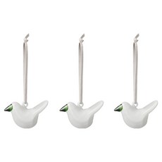 IITTALA 迷你玻璃鳥裝飾品, 3個, 白色