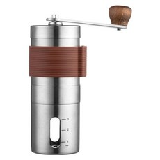 Couselect 手搖咖啡研磨機/不鏽鋼磨豆機/家用咖啡豆研磨器 0.4mm, 不銹鋼拚棕色, 1個, 20ml