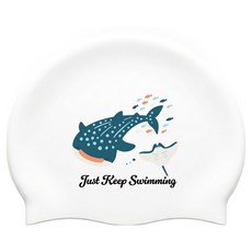 KeepSwimming 鯨鯊泳帽, 白色, 1個