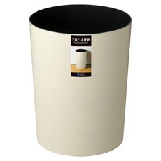 ASVEL 木紋圓形垃圾桶 8.2L, 白色