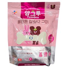 CJ WELLCARE YAMGRO 骨骼強健 鈣K2軟糖 草莓牛奶口味 240g, 1個, 60錠