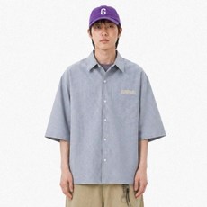 GRAYBLVD. Pepe 男士條紋短袖襯衫 GLBSH46