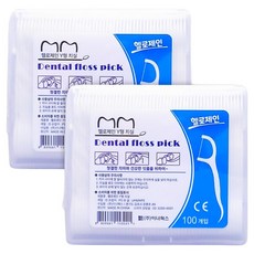 HELLO JAnE Innerworks DENTAL FLOSS PICK Y型牙線棒 100入 x 2個 + 專用方形盒組, 1套, 1.6cm
