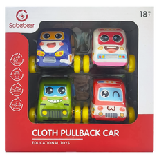 PLAYFUL TOYS 頑玩具 布製回力車組, 混和顏色, 1套
