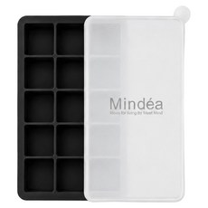 Mindea 食品用矽膠方形製冰格, 黑色, 1個