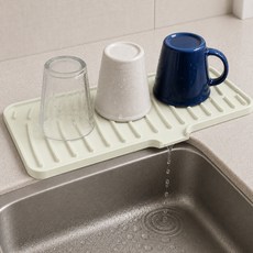 MEO 矽膠廚房浴室排水多用途瀝水架墊 S, 象牙白, 1個, 1欄